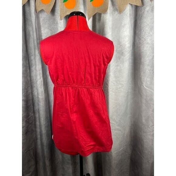 Charlotte Russe Embroidered Sleeveless Red Top Size M - Picture 2 of 6